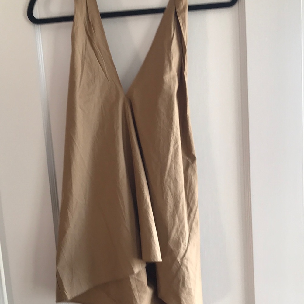 Banana Republic Tan Asymmetrical Backless Tank Top